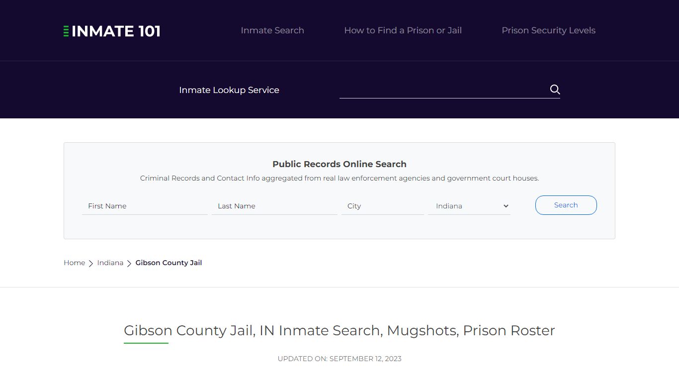 Gibson County Jail, IN Inmate Search, Mugshots, Prison Roster
